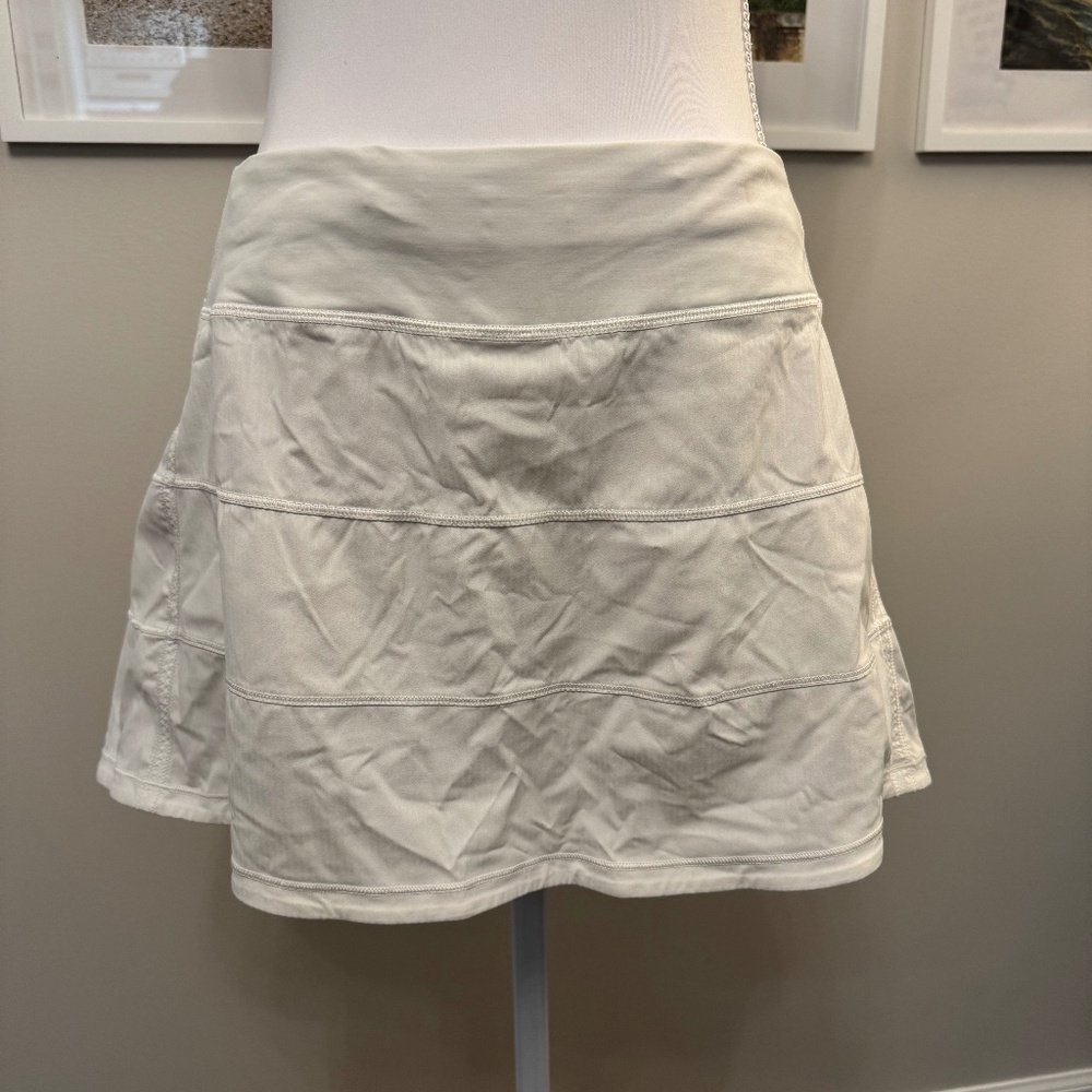 LIKE NEW-WORN ONCE-Lululemon Pace Rival Tennis Pickleball skirt size 8 white